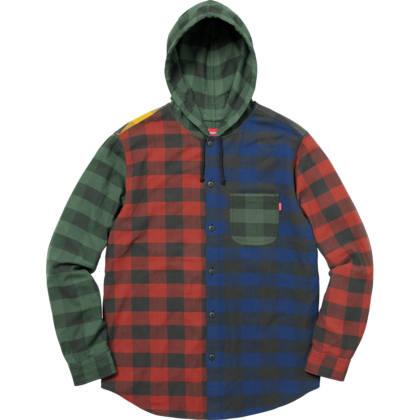 Hooded Buffalo Plaid Flannel Shirt view 3